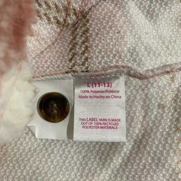 NWT Cozy Plaid Sherpa Shacket Jacket Cream Pink Brown Size Large Fall Winter - Picture 10 of 12